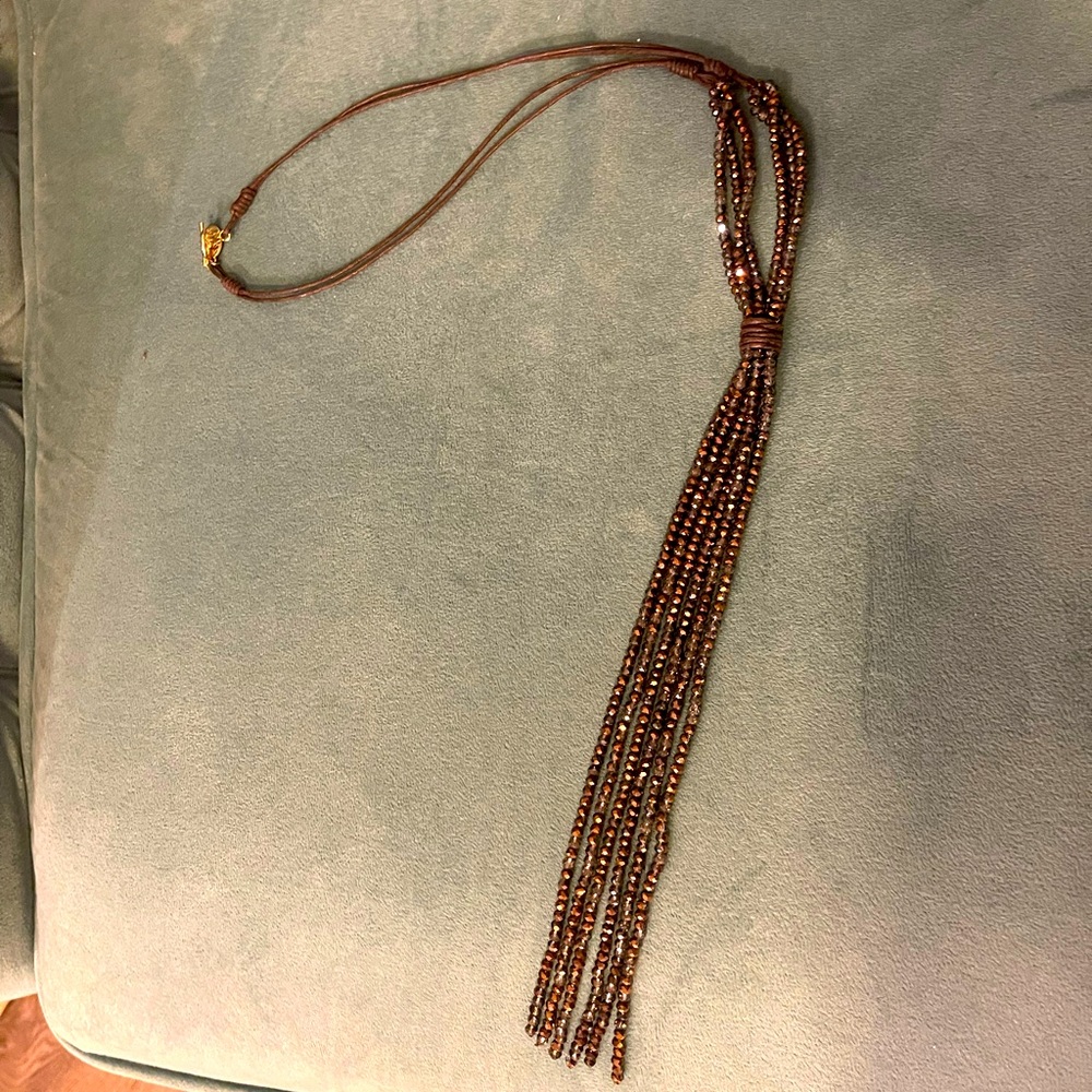 Brown Sparkle Dangle Necklace